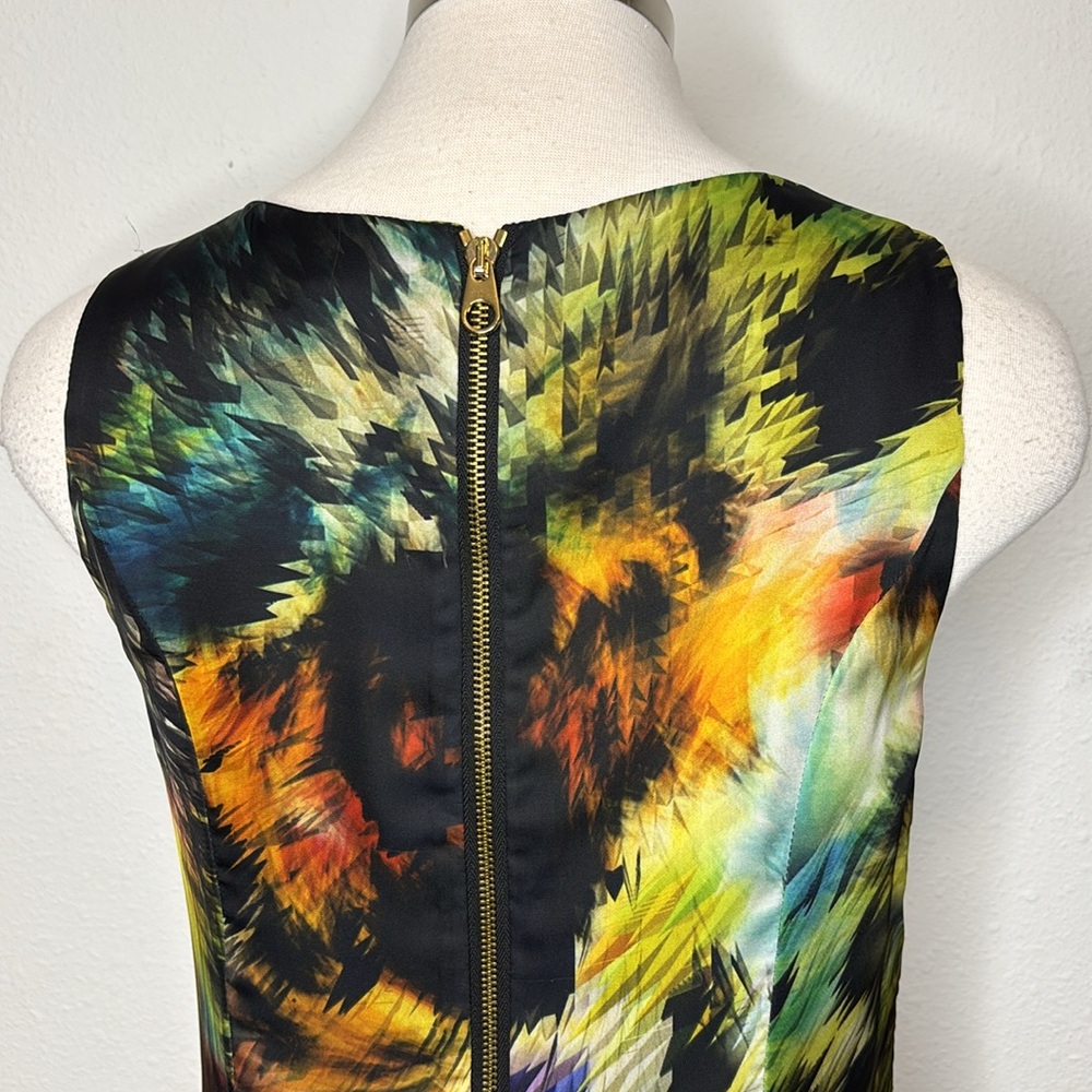 Ted Baker Size 1 Colorful Abstract Midi Sheath Dr… - image 7